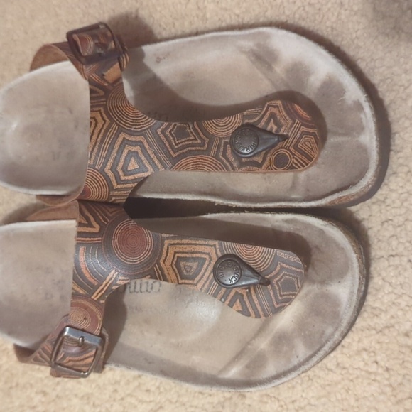 Birkenstock Gizeh Sandals Womens Brown Leather Thong Slides Size 38 - Picture 2 of 16
